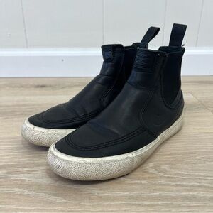 Nike Black Faux Leather Stefan Janoski Slip Mid RM SB